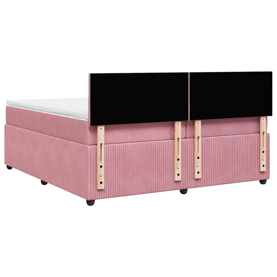 Sommier à lattes de lit avec matelas Rose 200x200 cm Velours - 10
