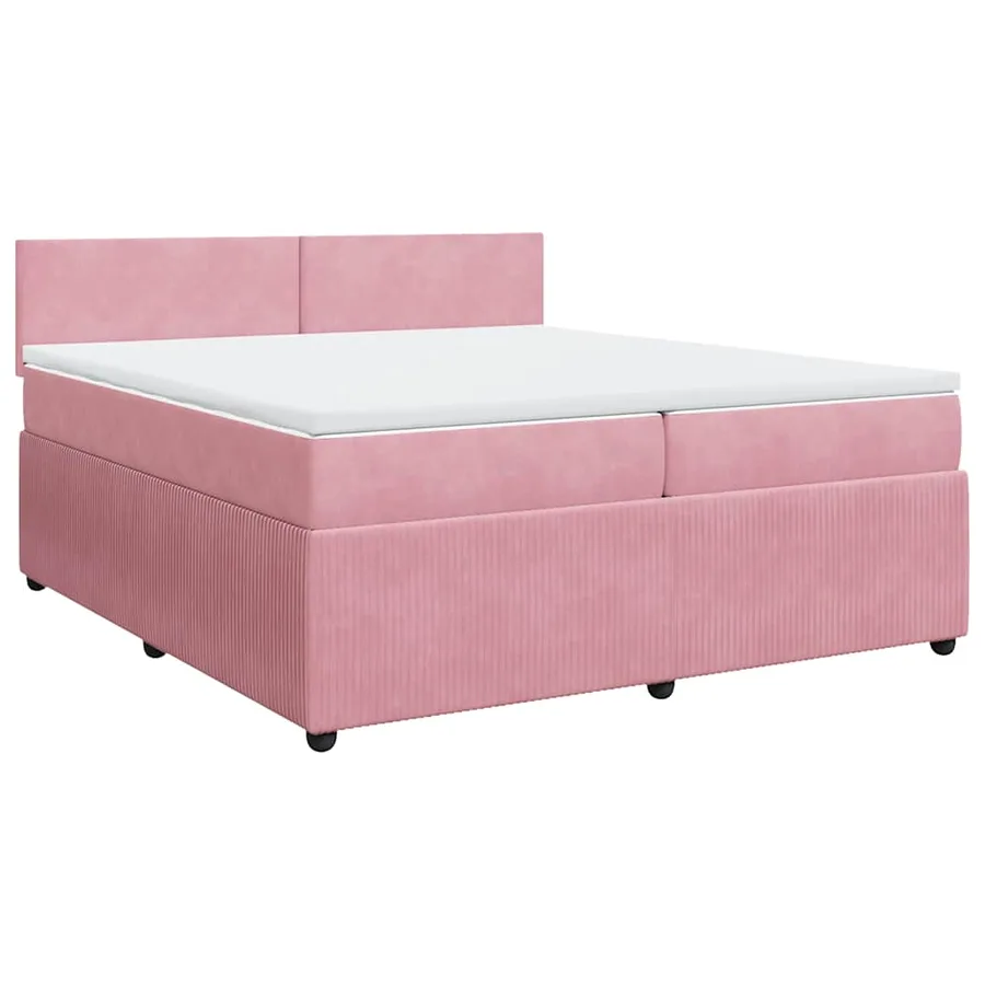 Sommier à lattes de lit avec matelas Rose 200x200 cm Velours - 2