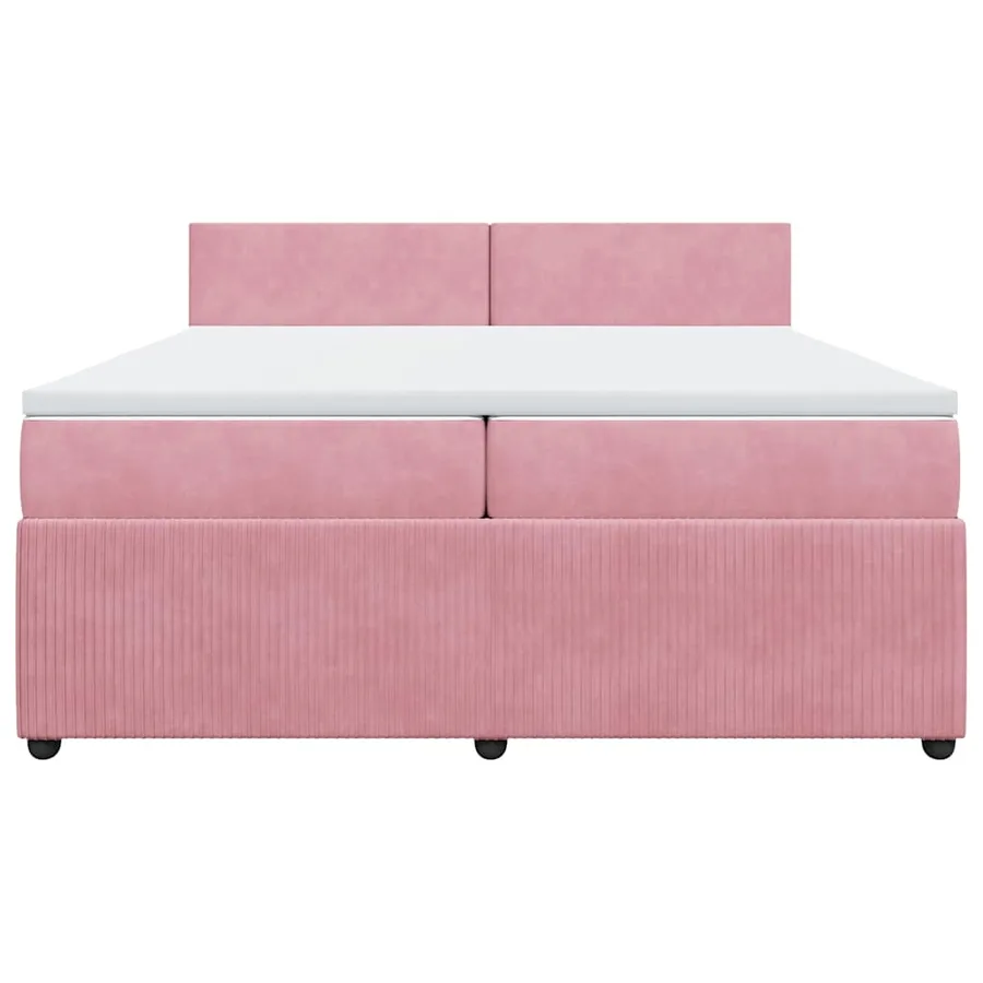 Sommier à lattes de lit avec matelas Rose 200x200 cm Velours - 4