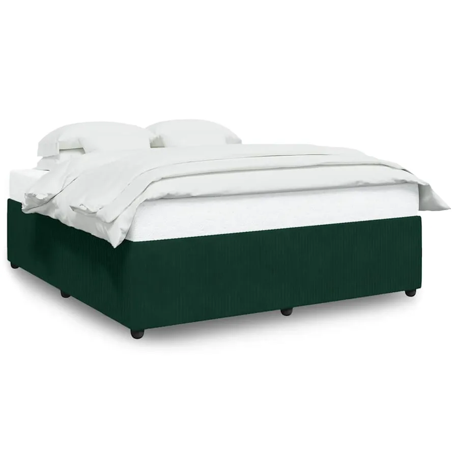 Cadre de lit sans matelas vert foncé 200x200 cm velours - 2