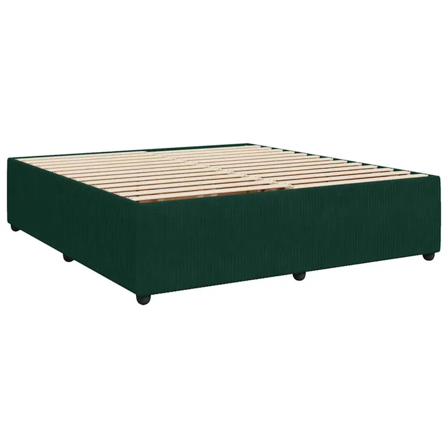 Cadre de lit sans matelas vert foncé 200x200 cm velours - 3