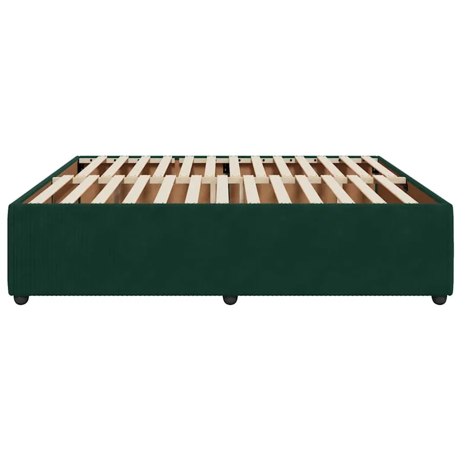 Cadre de lit sans matelas vert foncé 200x200 cm velours - 5