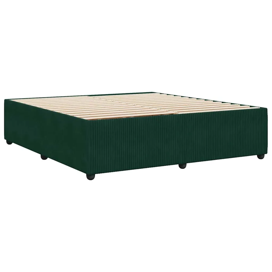 Cadre de lit sans matelas vert foncé 200x200 cm velours - 6