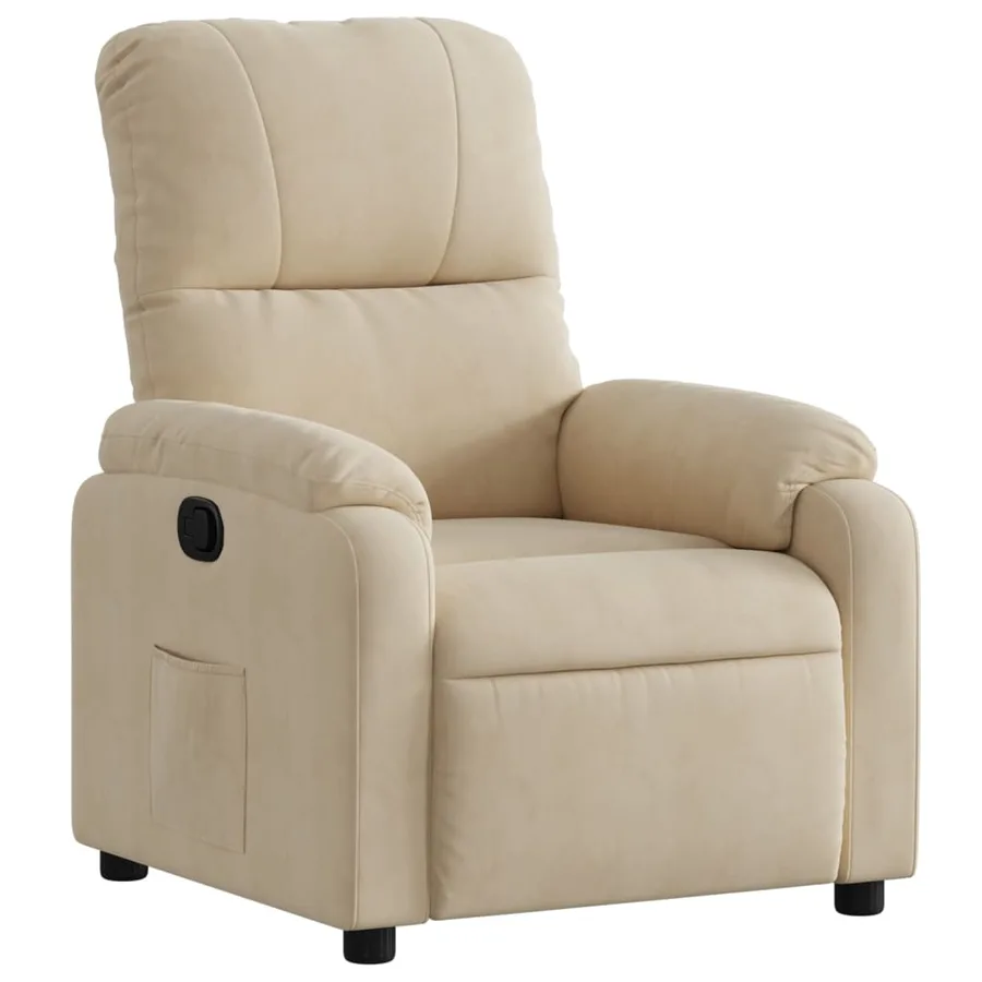 Fauteuil inclinable crème tissu microfibre - 2