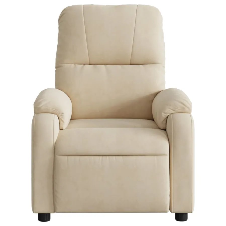 Fauteuil inclinable crème tissu microfibre - 6