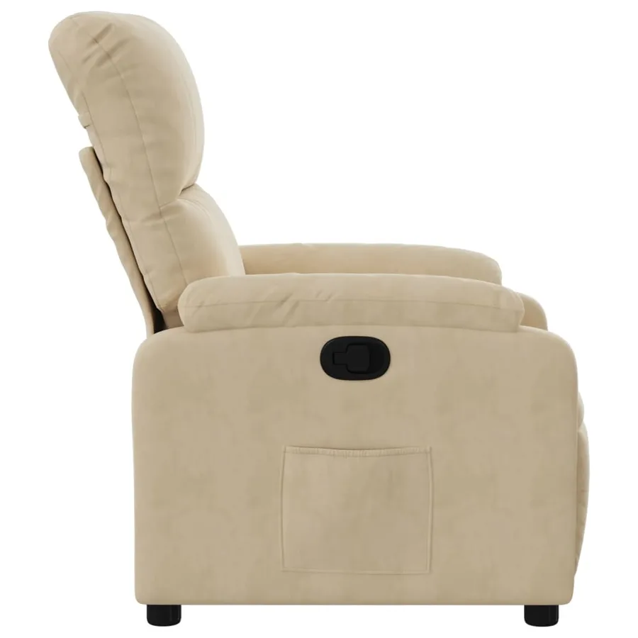 Fauteuil inclinable crème tissu microfibre - 7