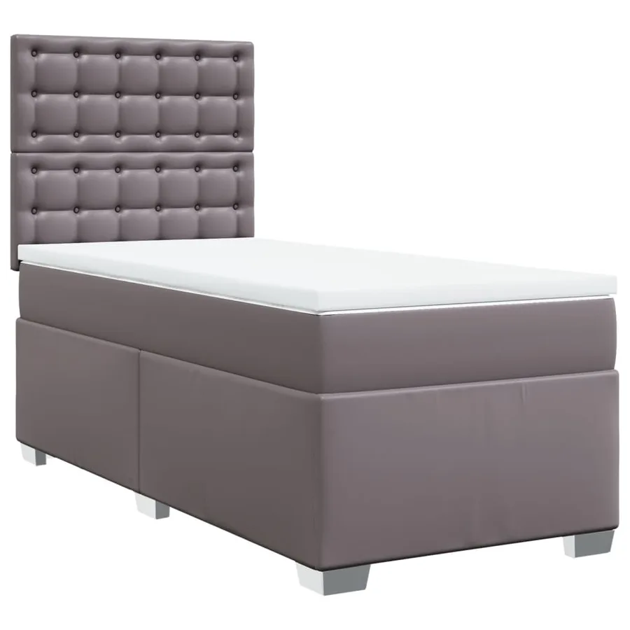 Sommier à lattes de lit avec matelas Gris 80x200 cm Similicuir - 3