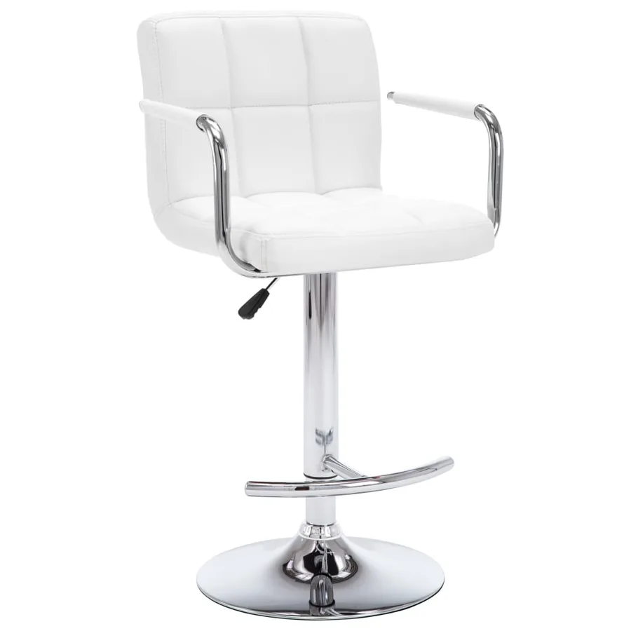 Tabourets de bar lot de 2 blanc similicuir - 3