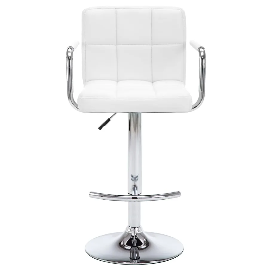 Tabourets de bar lot de 2 blanc similicuir - 4