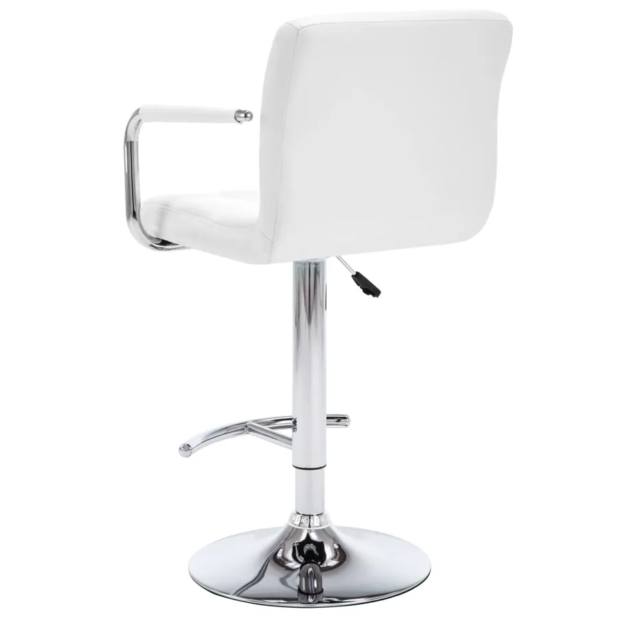 Tabourets de bar lot de 2 blanc similicuir - 5