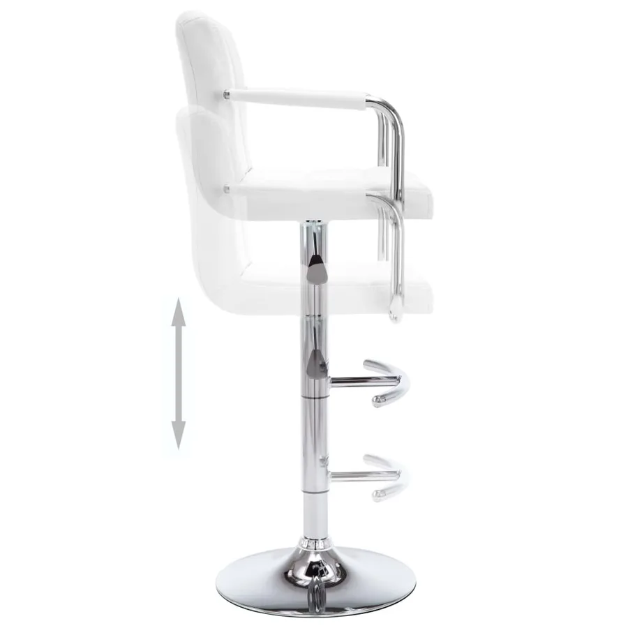 Tabourets de bar lot de 2 blanc similicuir - 6