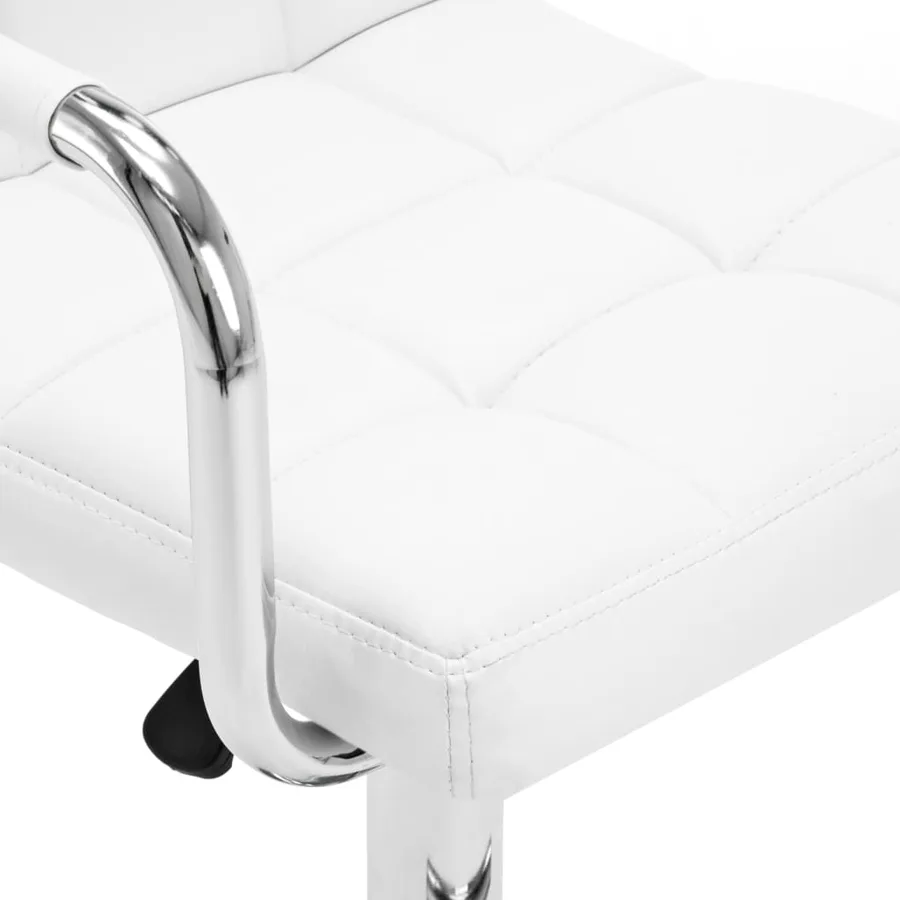 Tabourets de bar lot de 2 blanc similicuir - 7