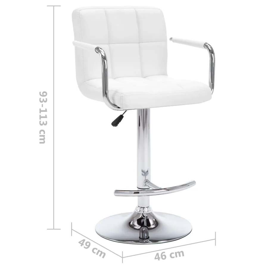 Tabourets de bar lot de 2 blanc similicuir - 9