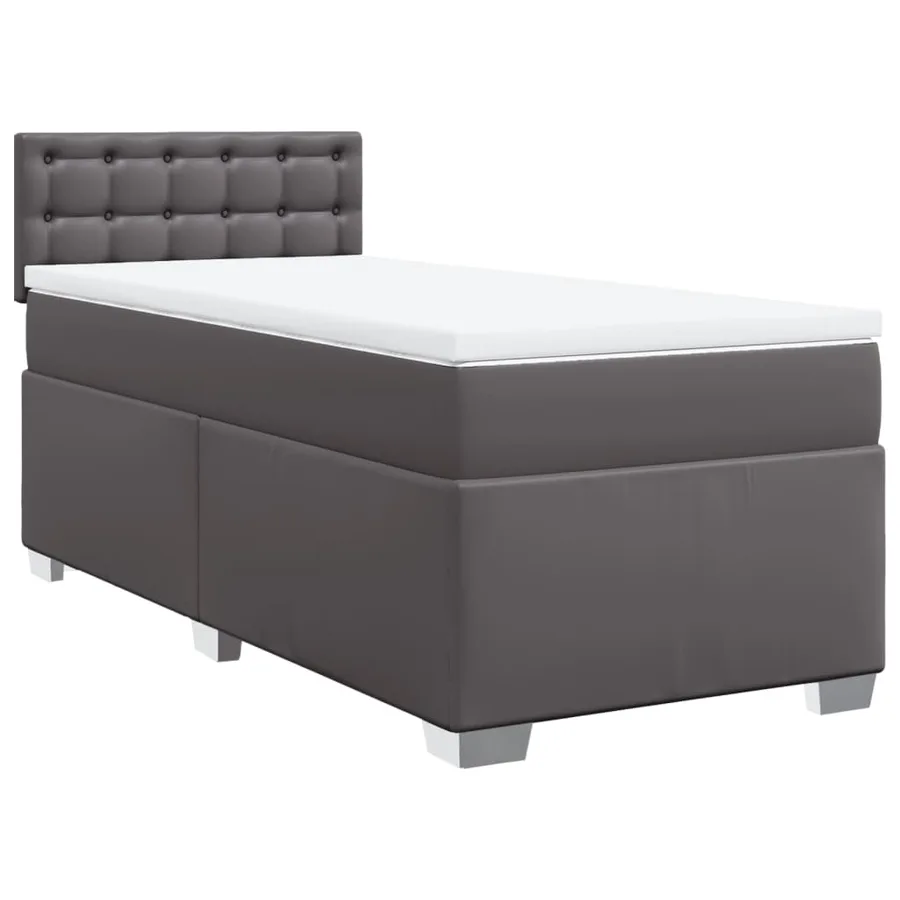 Sommier à lattes de lit avec matelas Gris 80x200 cm Similicuir - 2