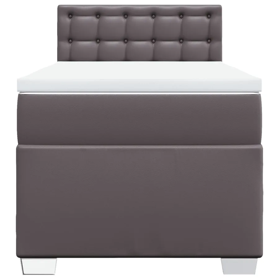 Sommier à lattes de lit avec matelas Gris 80x200 cm Similicuir - 4