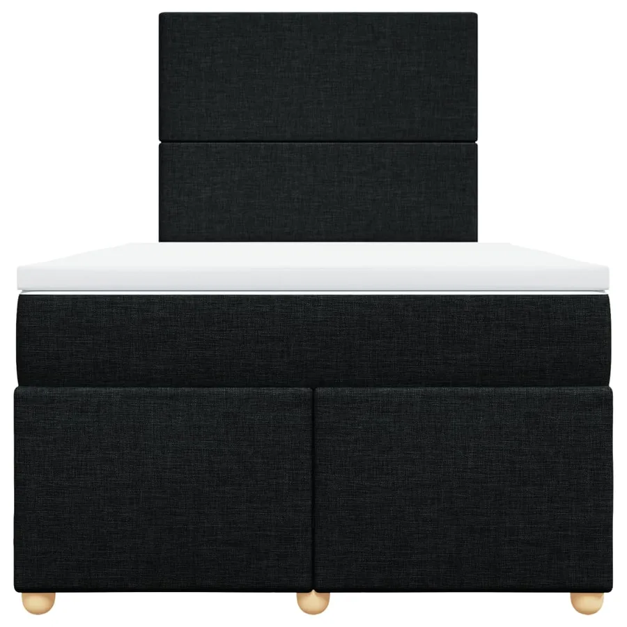 Sommier à lattes de lit avec matelas Noir 120x200 cm Tissu - 4