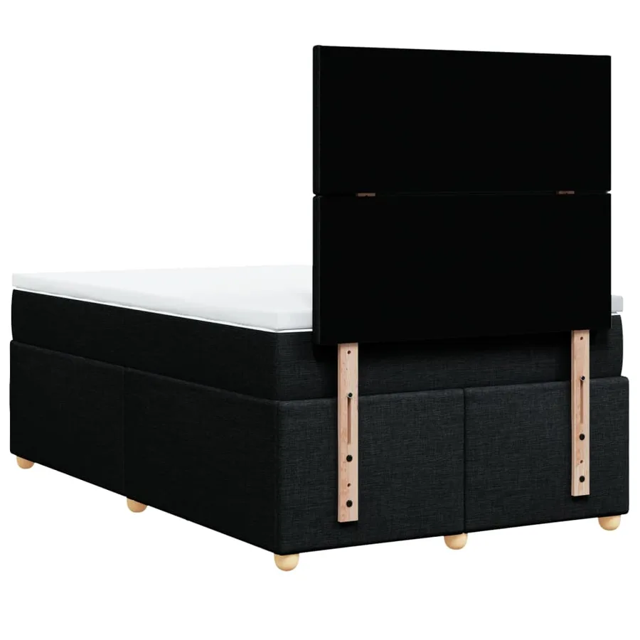Sommier à lattes de lit avec matelas Noir 120x200 cm Tissu - 6