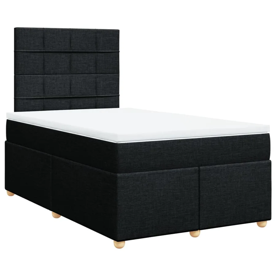 Sommier à lattes de lit avec matelas Noir 120x200 cm Tissu - 2