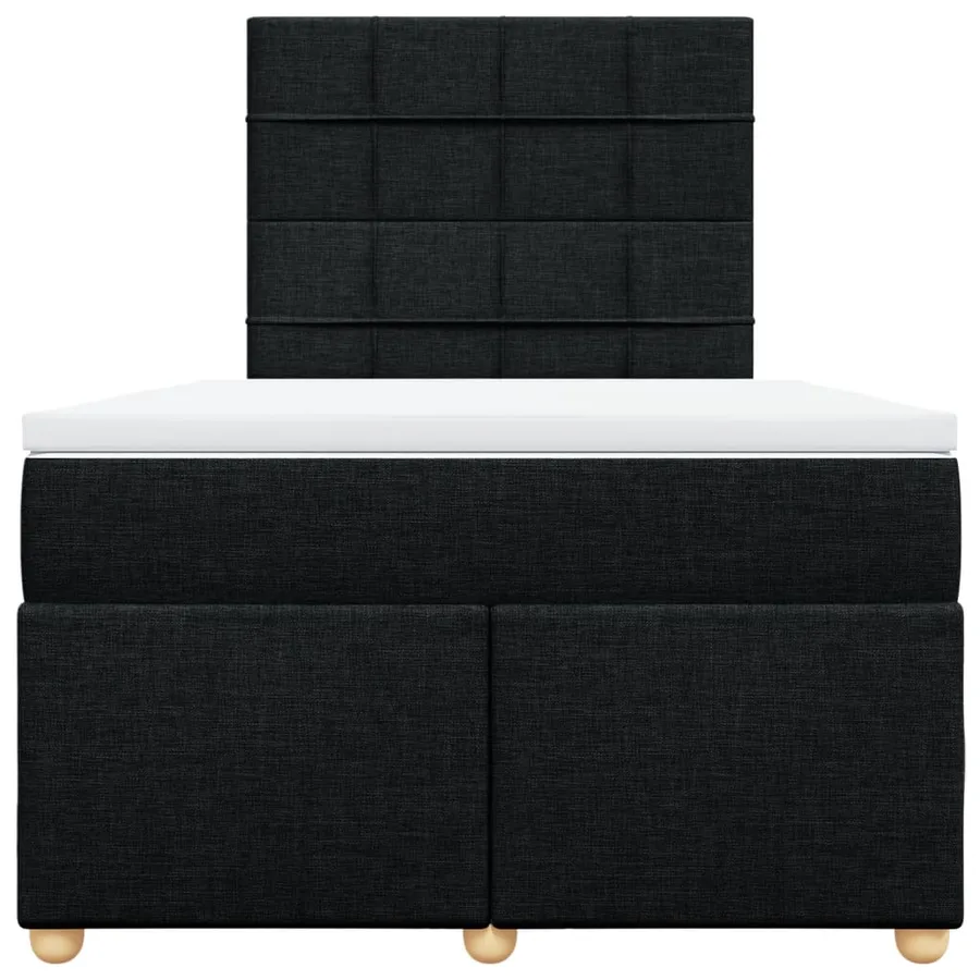 Sommier à lattes de lit avec matelas Noir 120x200 cm Tissu - 4