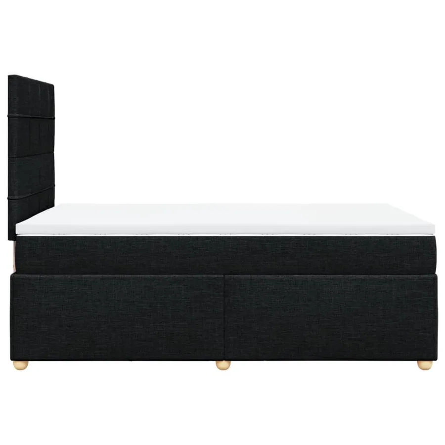 Sommier à lattes de lit avec matelas Noir 120x200 cm Tissu - 5