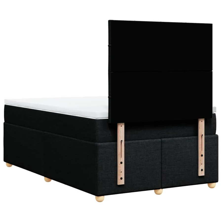 Sommier à lattes de lit avec matelas Noir 120x200 cm Tissu - 6