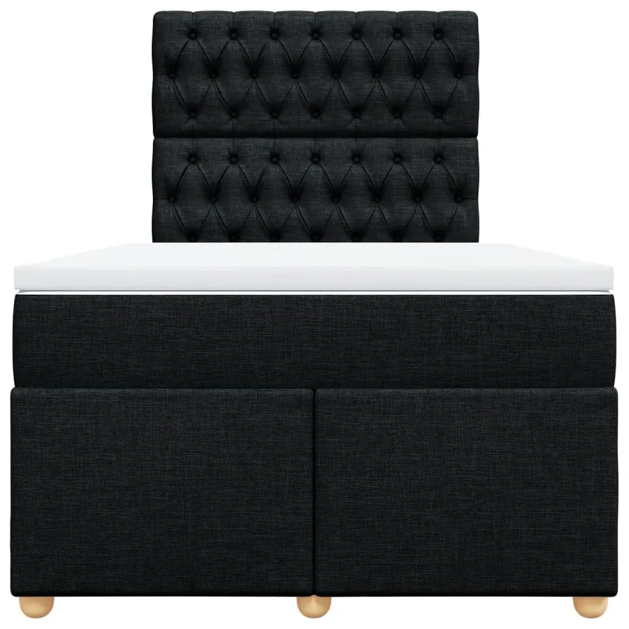 Sommier à lattes de lit avec matelas Noir 120x200 cm Tissu - 4