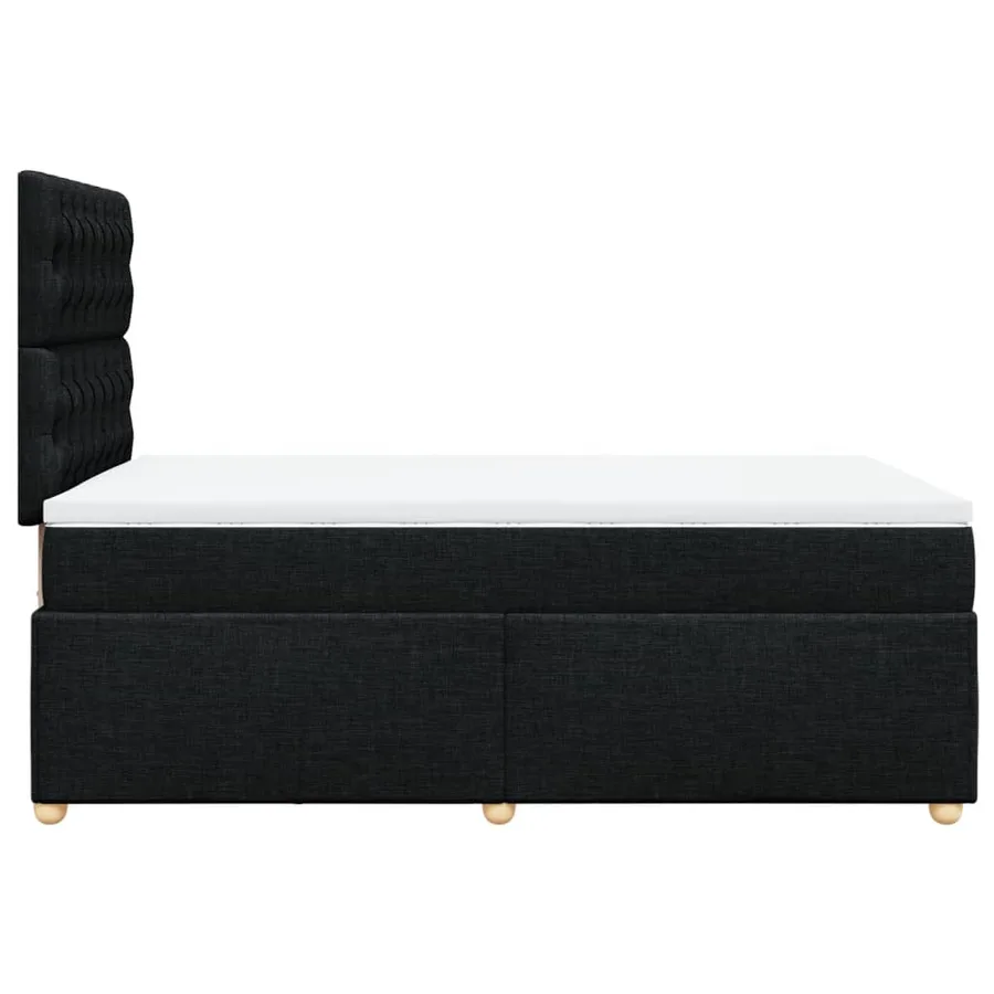 Sommier à lattes de lit avec matelas Noir 120x200 cm Tissu - 5