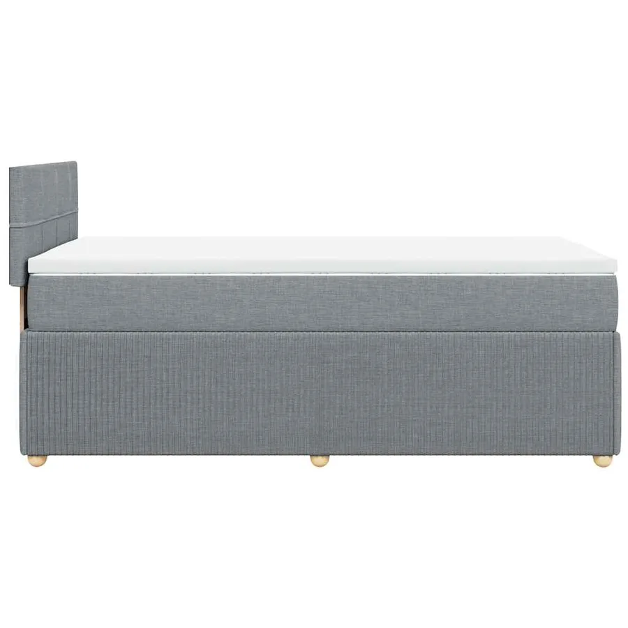 Sommier à lattes de lit et matelas Gris clair 90x190 cm Tissu - 5