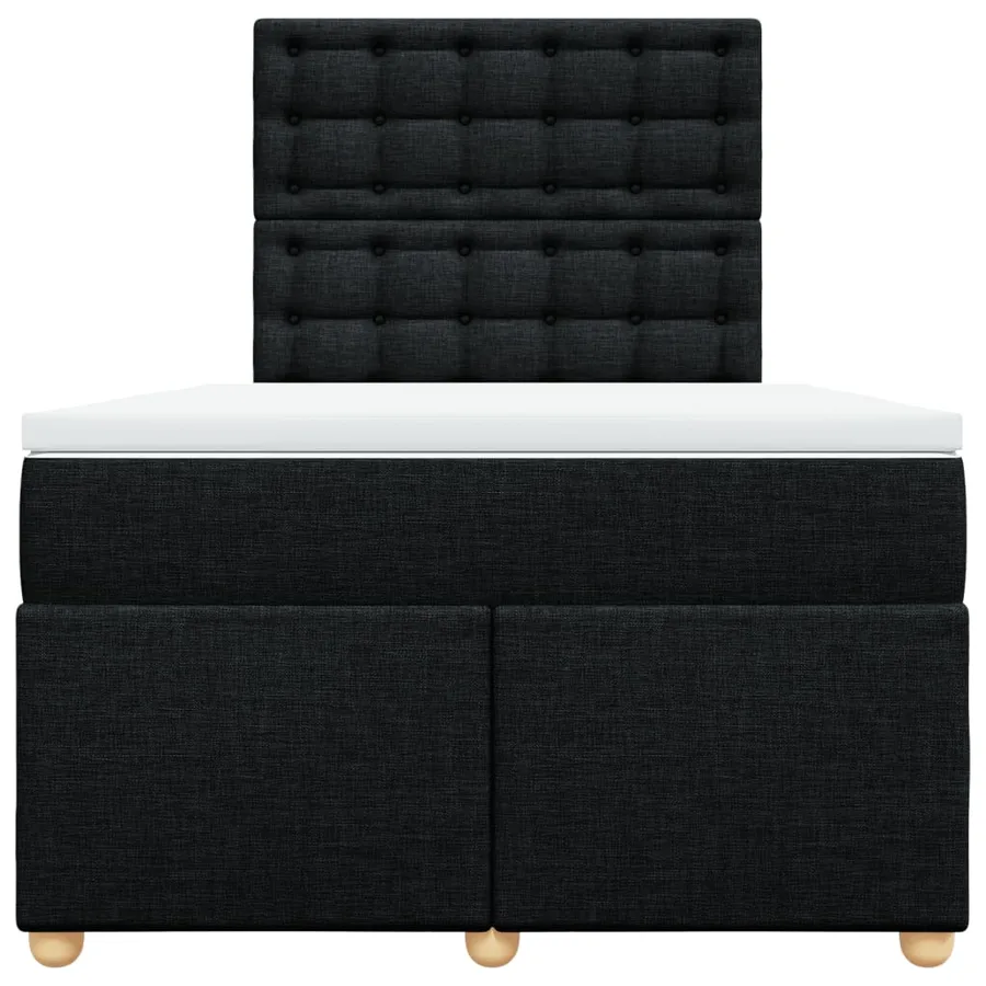 Sommier à lattes de lit avec matelas Noir 120x200 cm Tissu - 4