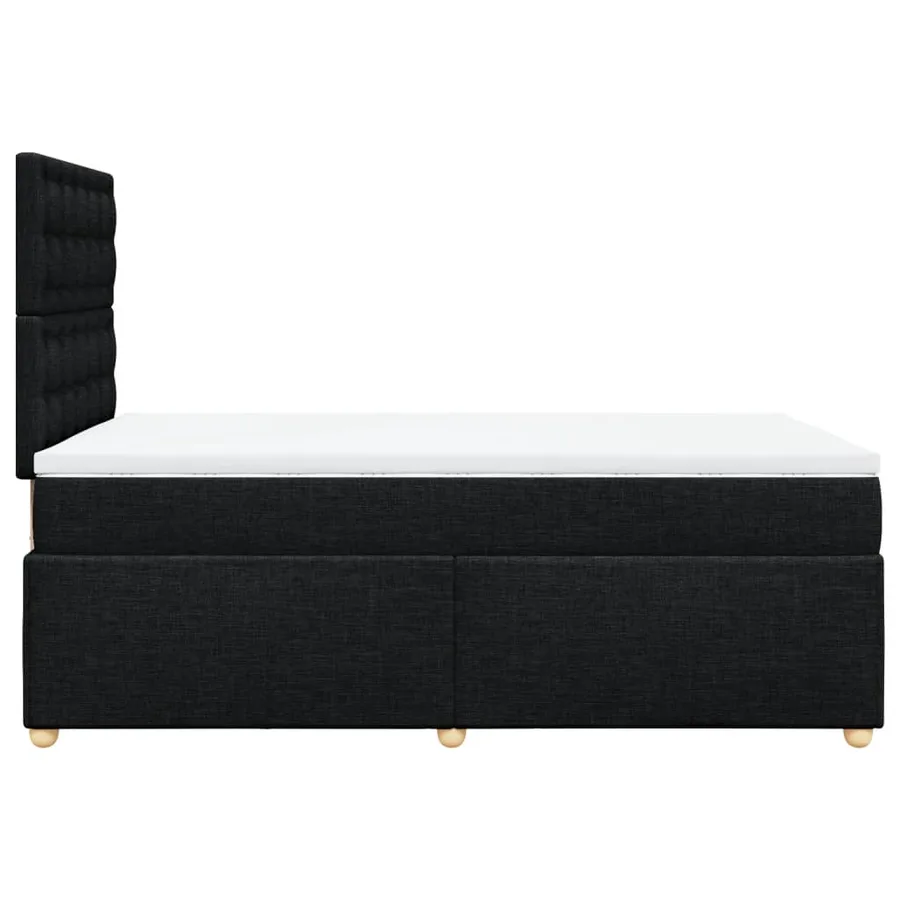 Sommier à lattes de lit avec matelas Noir 120x200 cm Tissu - 5