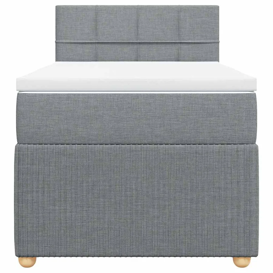 Sommier à lattes de lit et matelas Gris clair 90x190 cm Tissu - 6