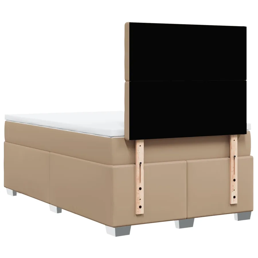 Lit à sommier tapissier avec matelas cappuccino 120x190cm similicuir - 10