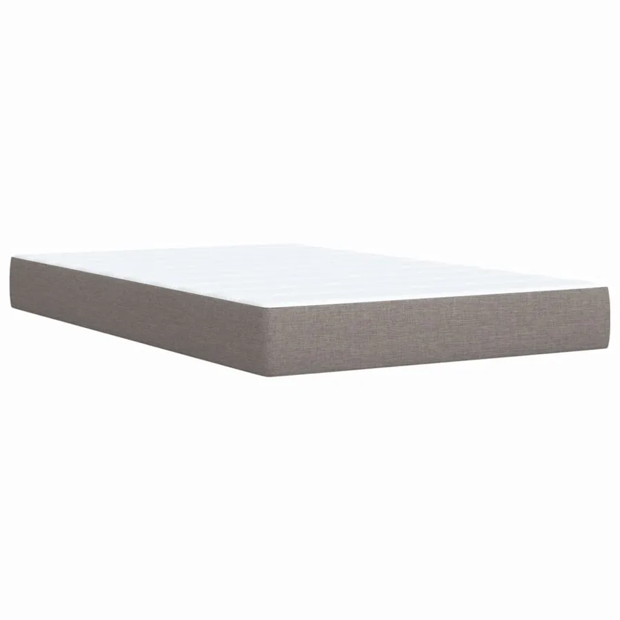 Sommier à lattes de lit avec matelas taupe 120x190 cm tissu - 10