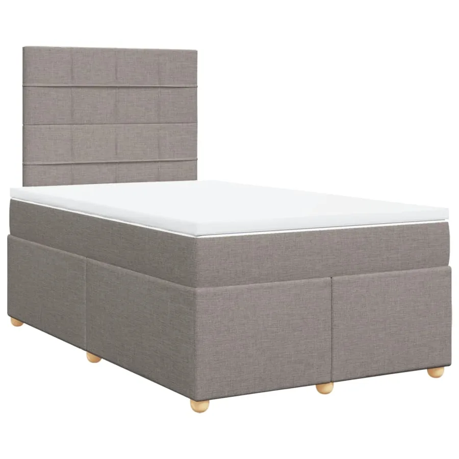 Sommier à lattes de lit avec matelas taupe 120x190 cm tissu - 2