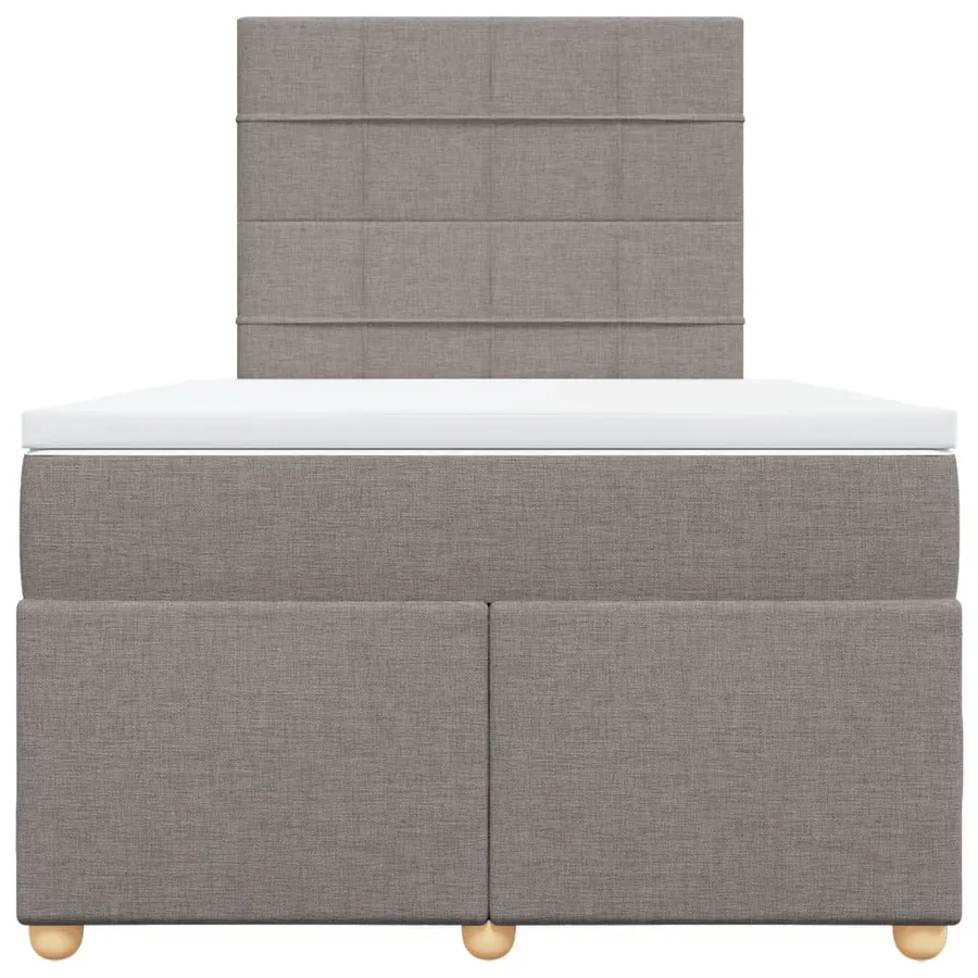 Sommier à lattes de lit avec matelas taupe 120x190 cm tissu - 4