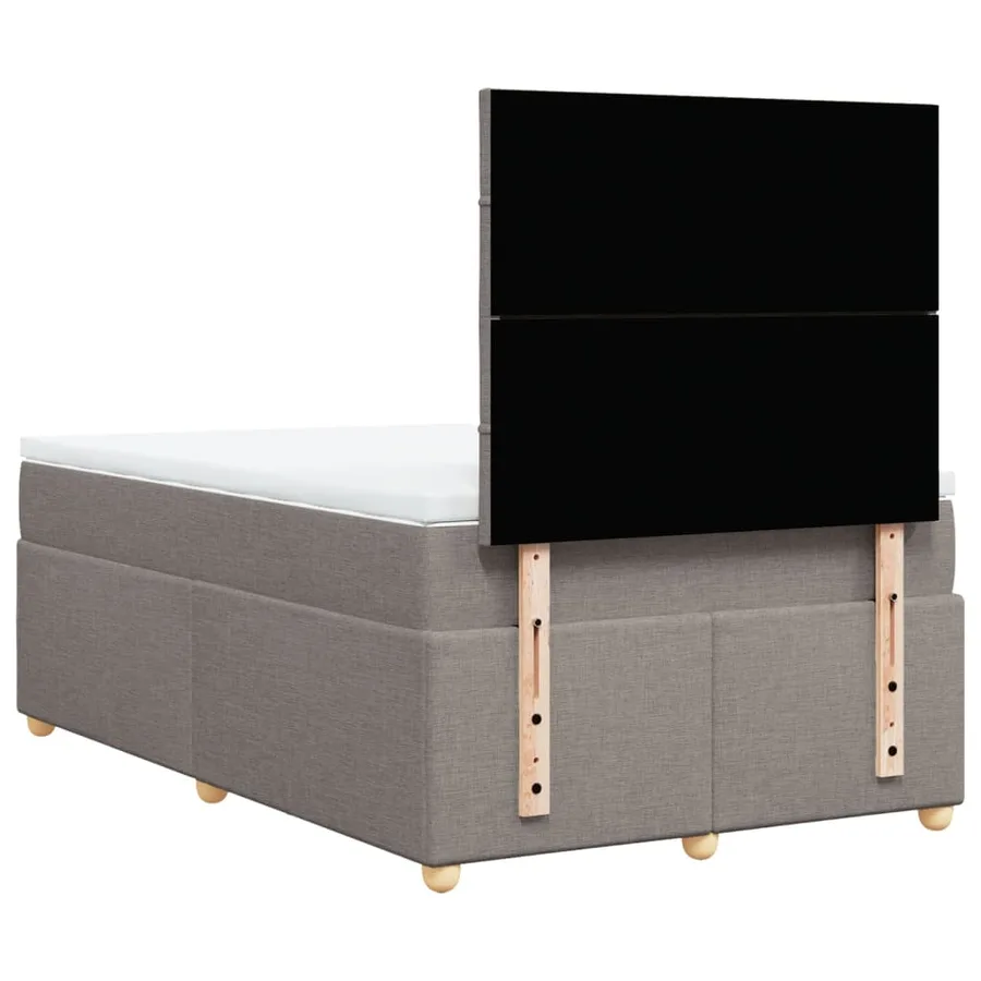 Sommier à lattes de lit avec matelas taupe 120x190 cm tissu - 6