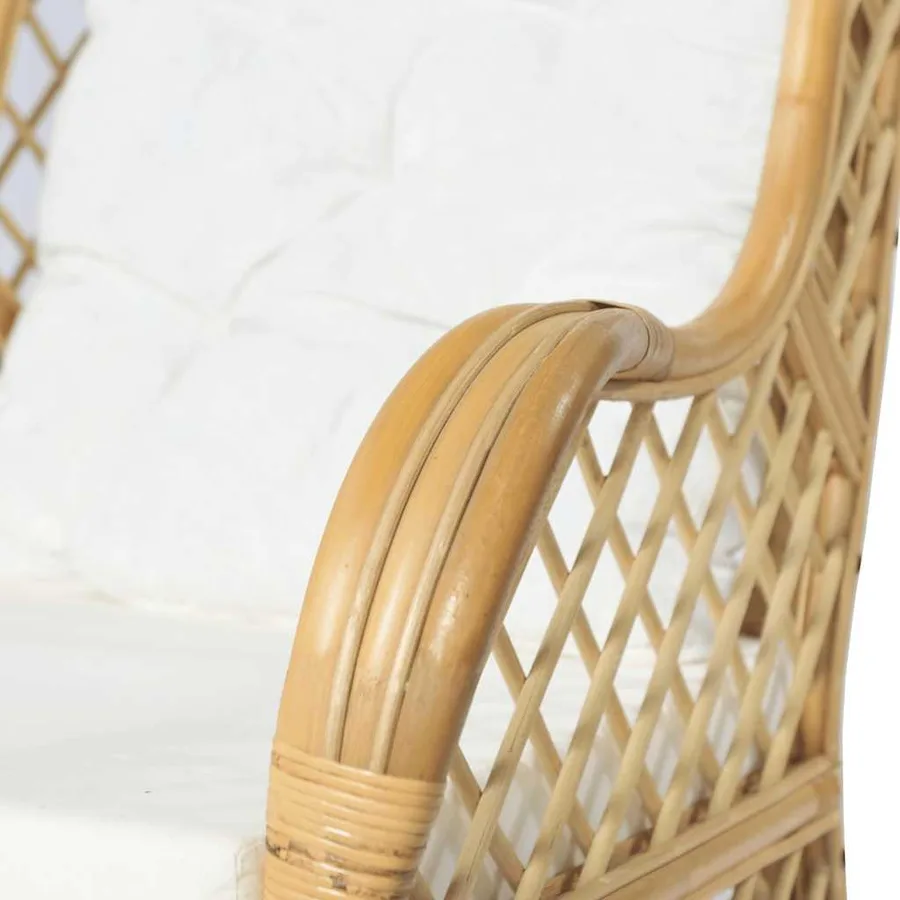 Canapé avec coussin Rotin naturel et lin - 6