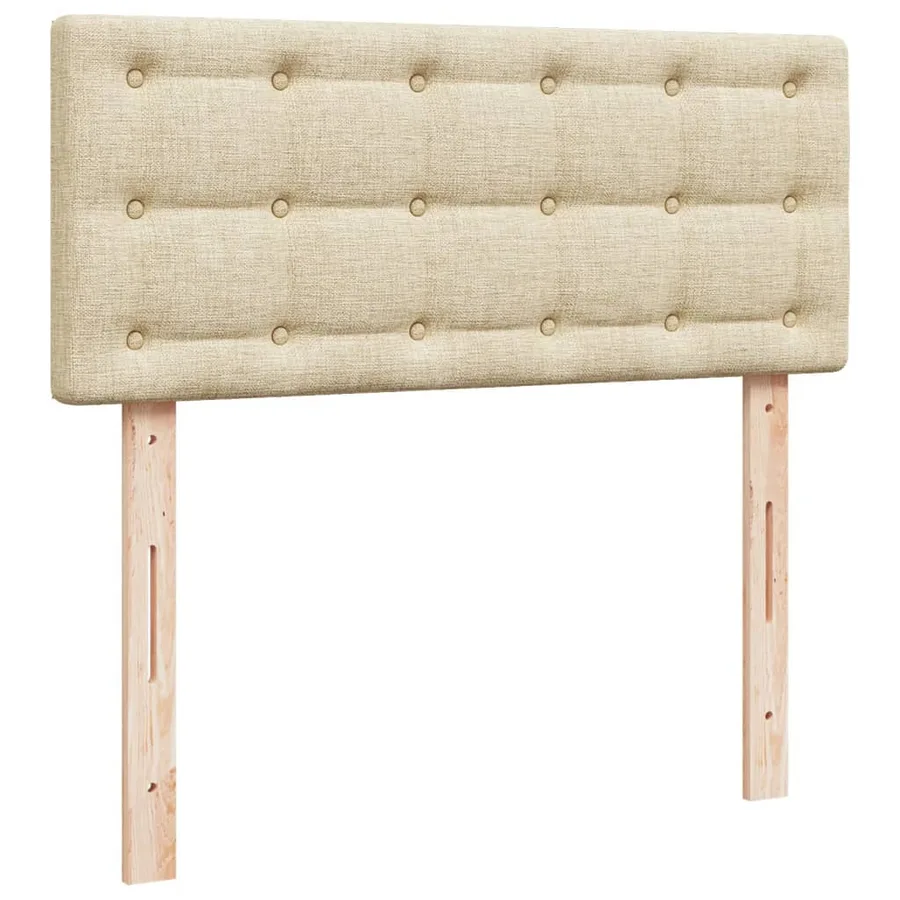 Sommier à lattes de lit avec matelas crème 120x190 cm tissu - 10