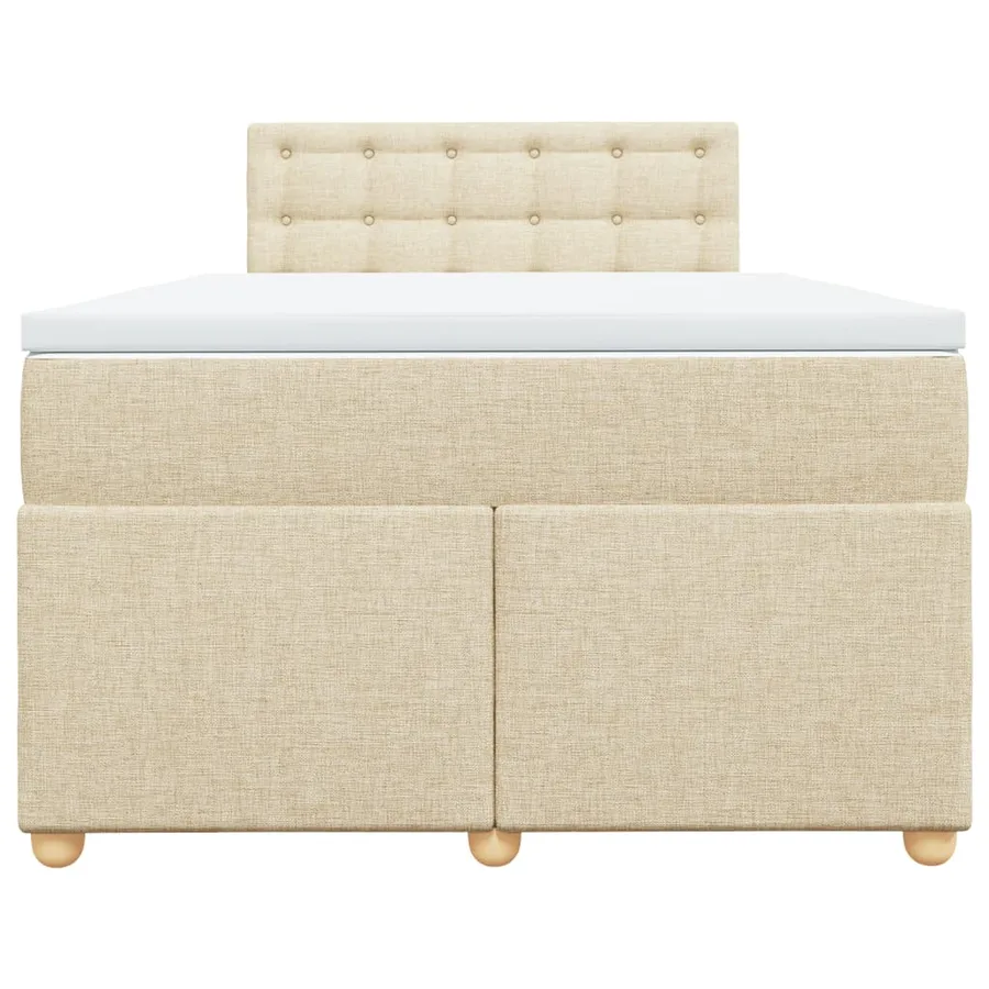 Sommier à lattes de lit avec matelas crème 120x190 cm tissu - 4