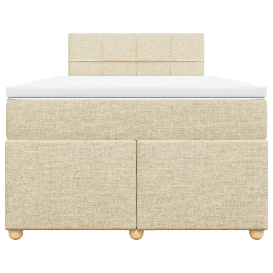 Sommier à lattes de lit avec matelas crème 120x190 cm tissu - 6