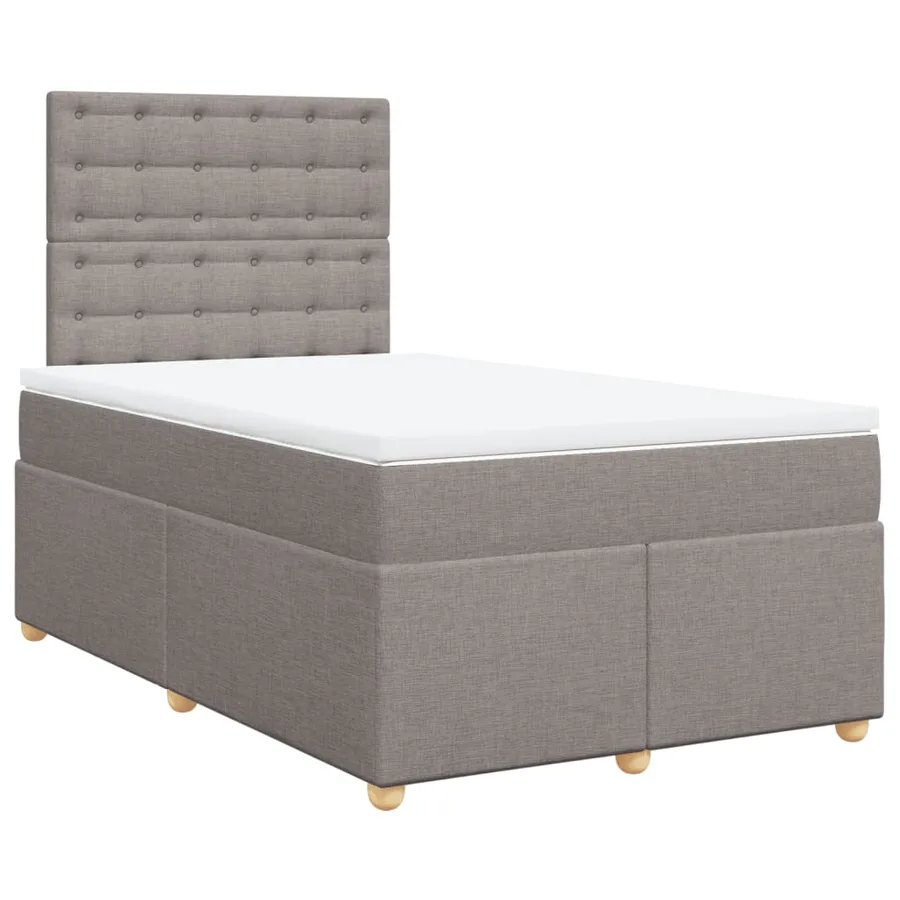Sommier à lattes de lit avec matelas taupe 120x190 cm tissu - 2