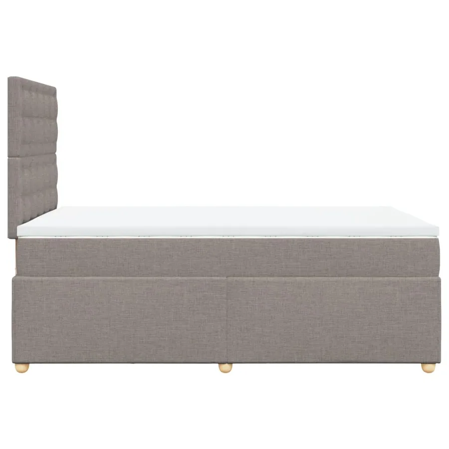 Sommier à lattes de lit avec matelas taupe 120x190 cm tissu - 5