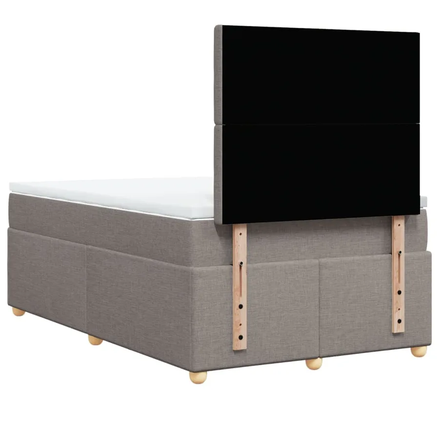 Sommier à lattes de lit avec matelas taupe 120x190 cm tissu - 6