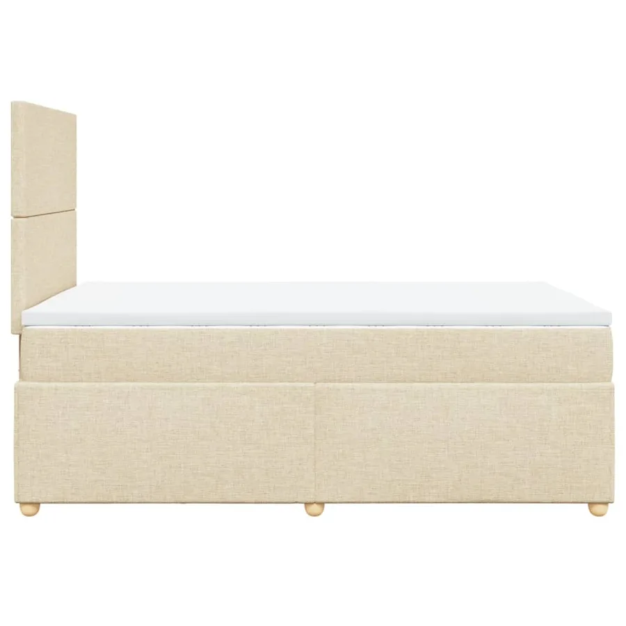 Sommier à lattes de lit avec matelas crème 120x190 cm tissu - 7
