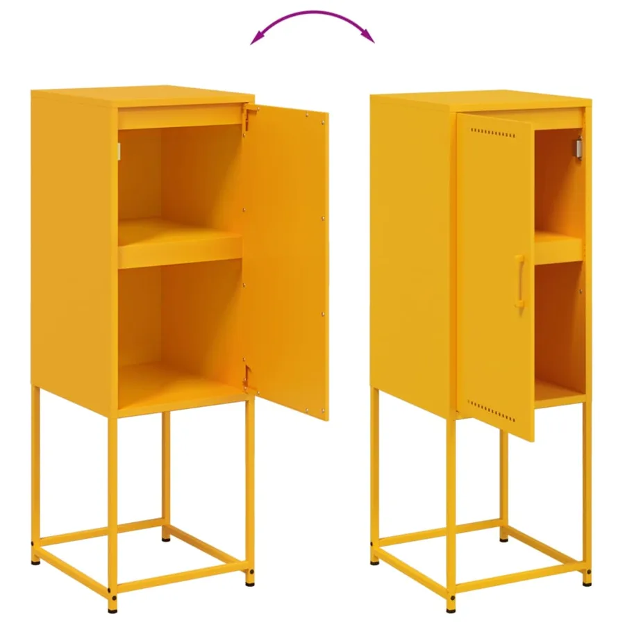 Buffet jaune moutarde 36x39x107 cm acier - 10