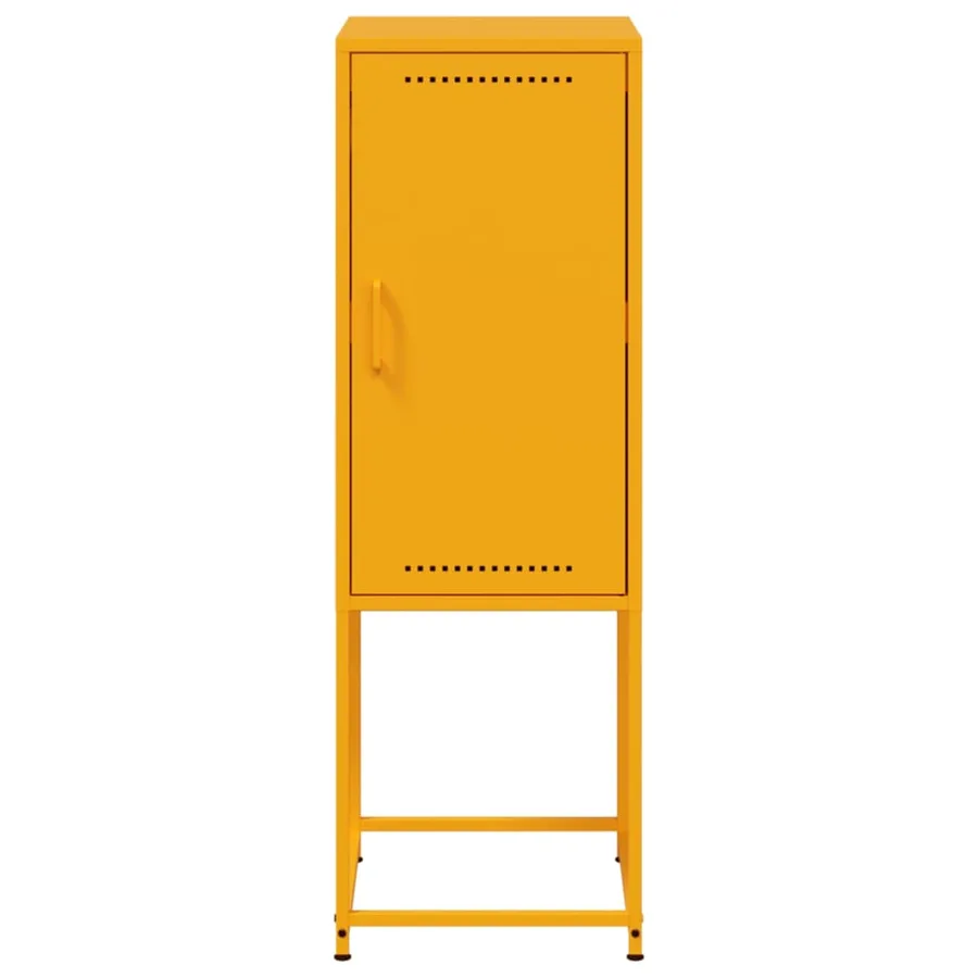 Buffet jaune moutarde 36x39x107 cm acier - 6