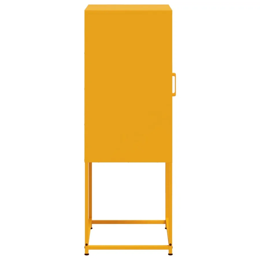 Buffet jaune moutarde 36x39x107 cm acier - 7