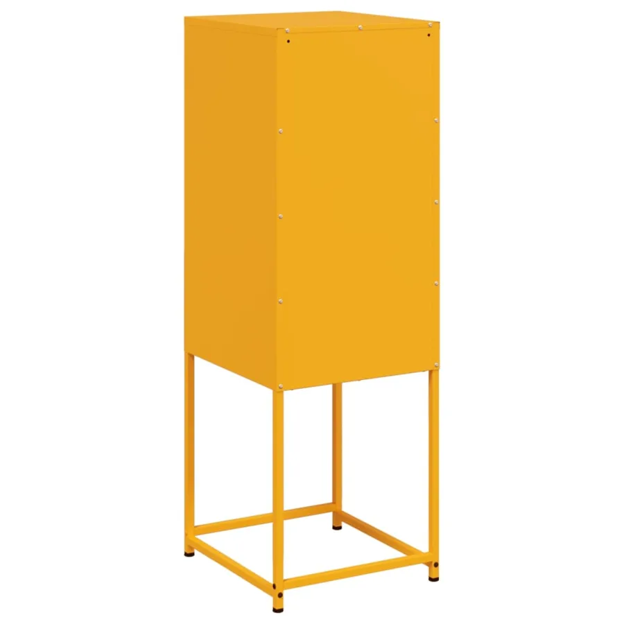 Buffet jaune moutarde 36x39x107 cm acier - 8