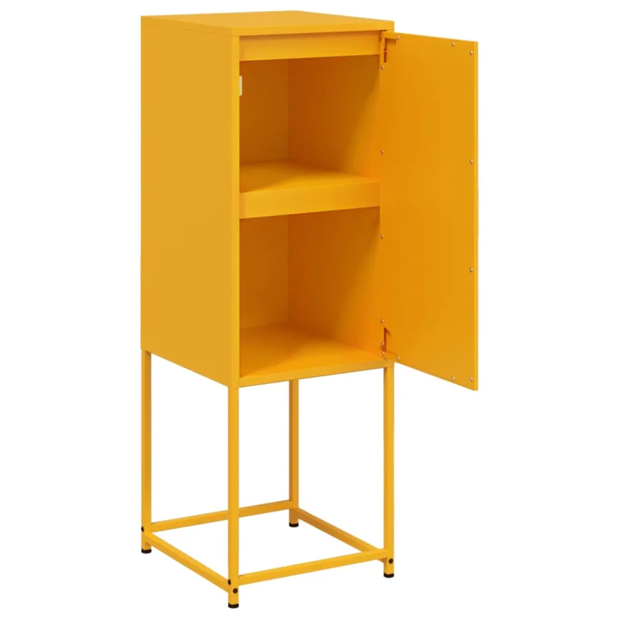 Buffet jaune moutarde 36x39x107 cm acier - 9
