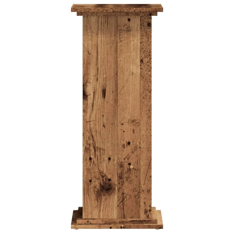 Support pour plantes vieux bois 33x33x80 cm bois d'ingénierie - 5